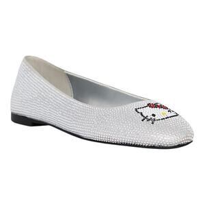 Katy Perry Women's Hello Kitty Crystal Ballet Flats Silver Size 7